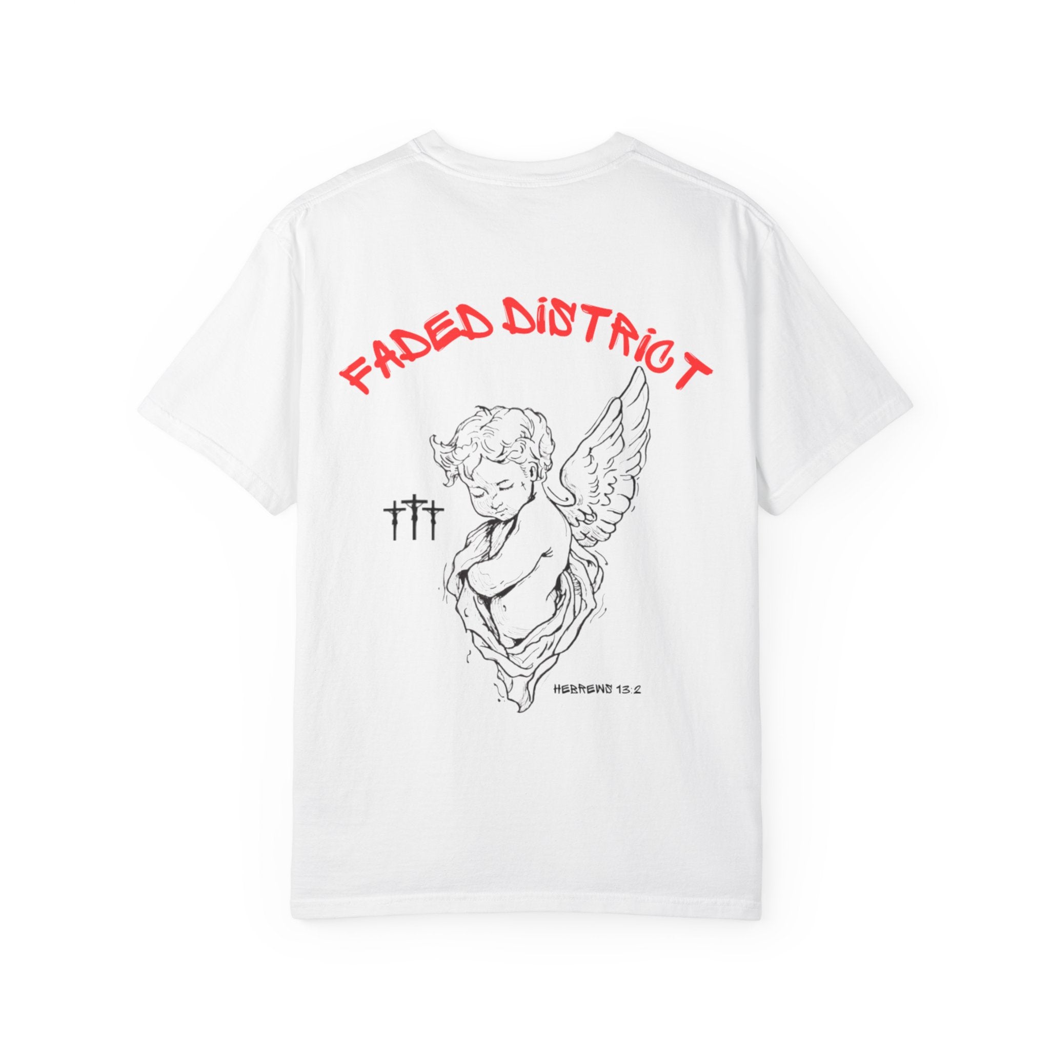 Faded District Angel Illustration T-Shirt | Back Graphic Streetwear