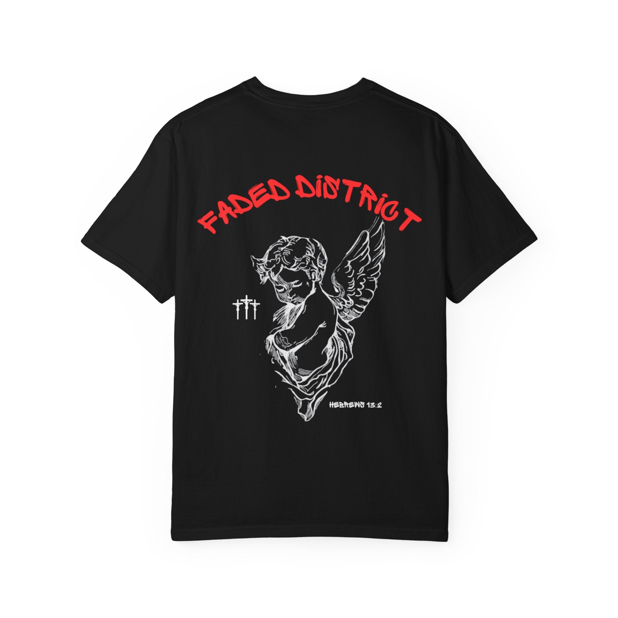 Faded District Angel Illustration T-Shirt | Back Graphic Streetwear