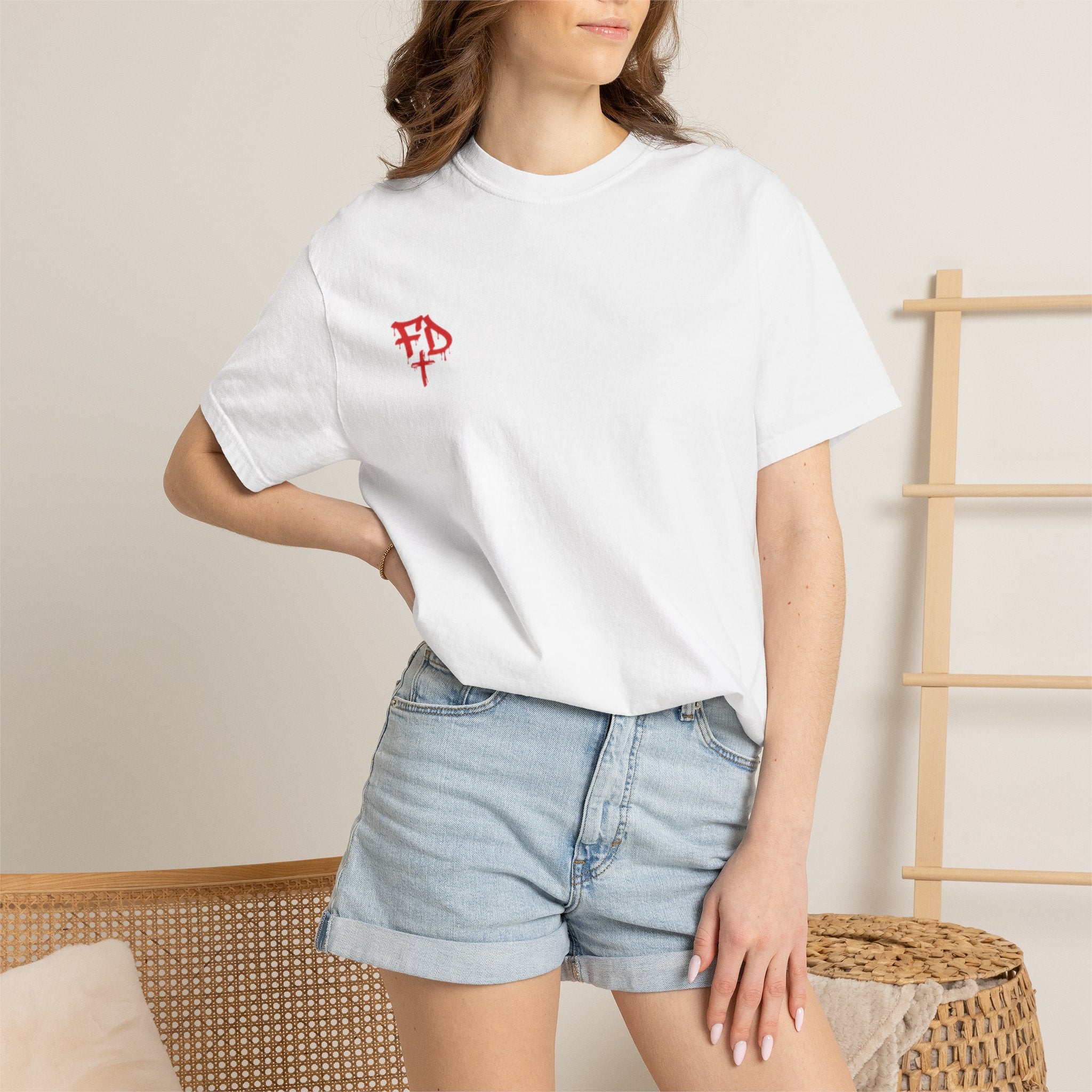 Faded District Angel Illustration T-Shirt | Back Graphic Streetwear