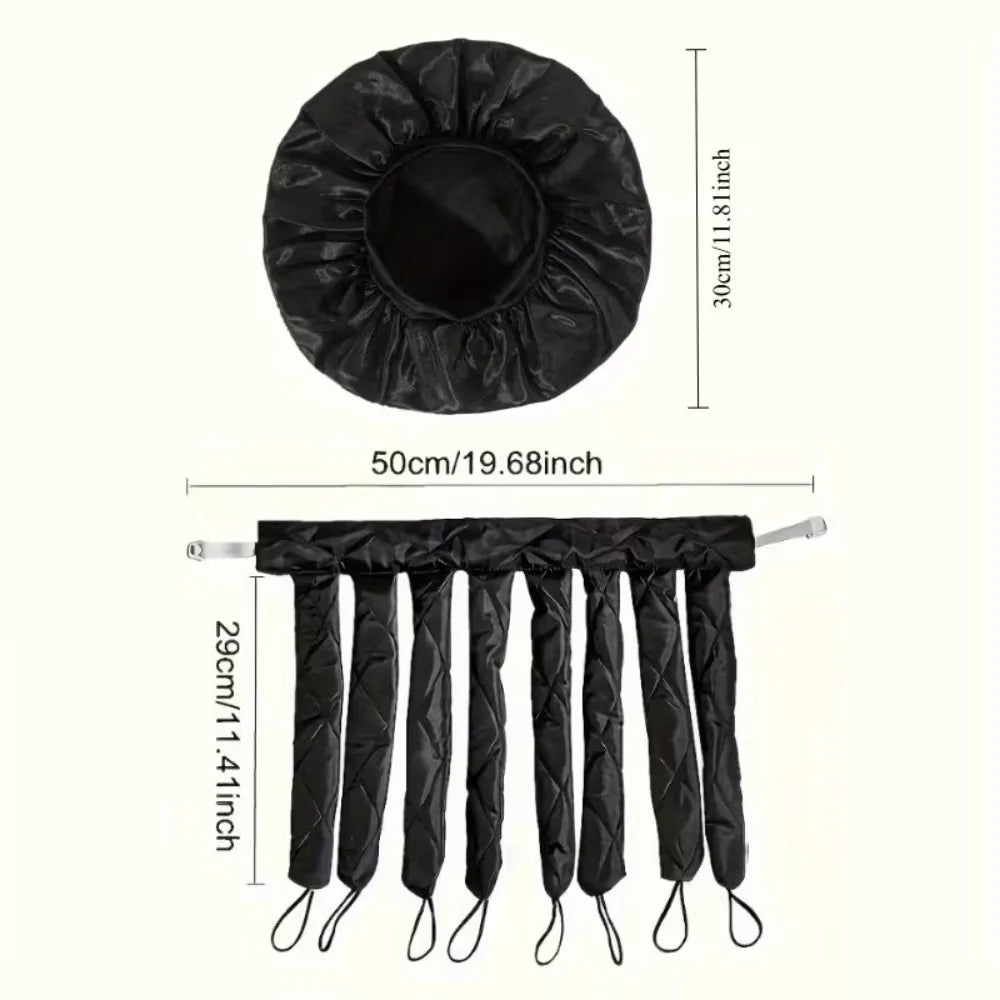 Heatless Curling Headband Set With Satin Sleep Bonnet