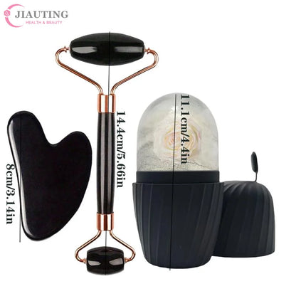 Ice Face Roller And Gua Sha Massage Set For Facial Care