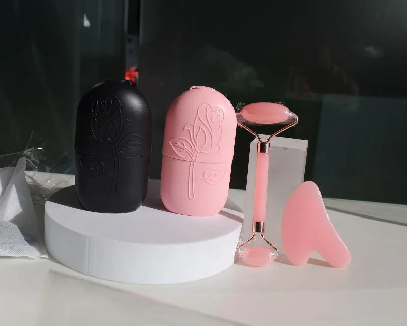 Ice Face Roller And Gua Sha Massage Set For Facial Care