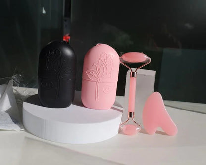 Ice Face Roller And Gua Sha Massage Set For Facial Care