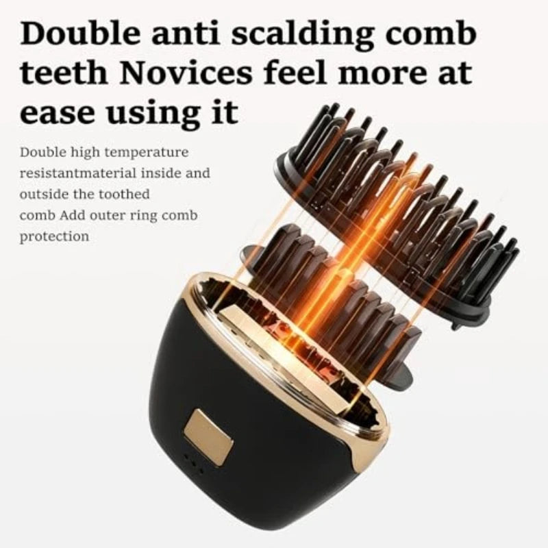 Mini Wireless Hair Straightening Comb – Portable & Anti-Scald