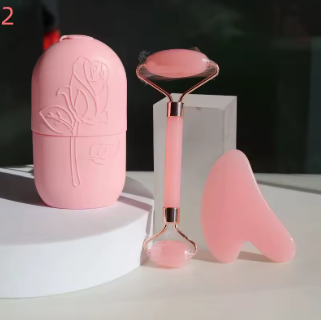 Ice Face Roller And Gua Sha Massage Set For Facial Care