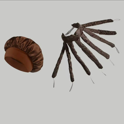 Heatless Curling Headband Set With Satin Sleep Bonnet