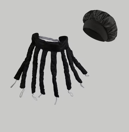 Heatless Curling Headband Set With Satin Sleep Bonnet